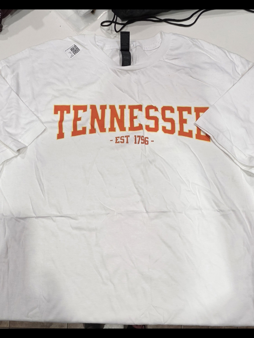 Gildan White Short-Sleeve Tee with Orange Tennessee Print